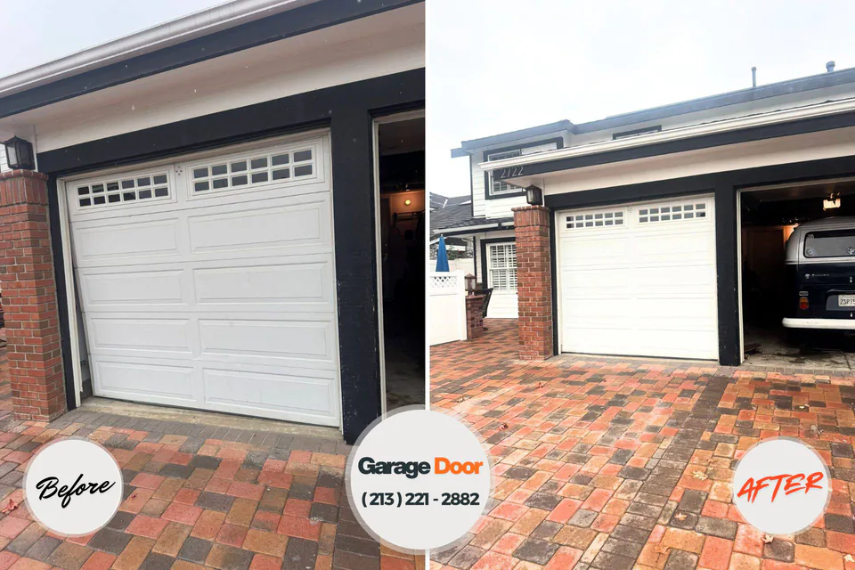 Before and after: garage door repair Port Townsend, WA